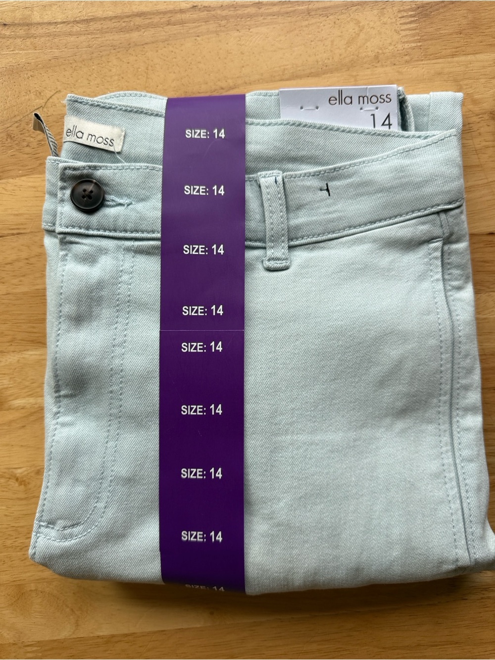 Ella Moss Wide Leg Crop High Rise Pants Light Blue